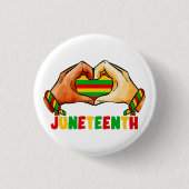 Juneteenth Hart Ronde Button 3,2 Cm (Voorkant)