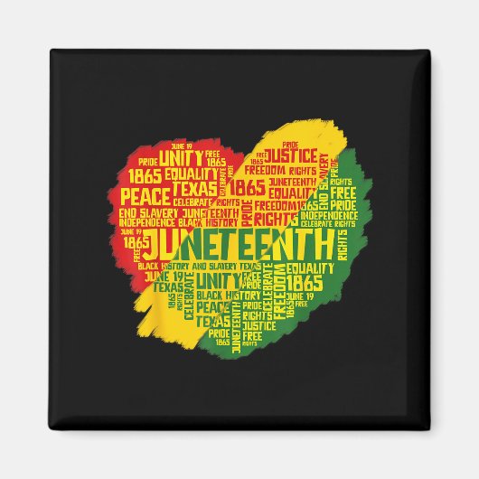 Juneteenth hart zwarte geschiedenis afro amerikaan magneet (Voorkant)
