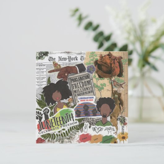 Juneteenth Headlines Flat Wenskaart (Staand voorkant)