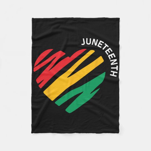 Juneteenth Heart Black History Afro American Afric Fleece Deken (Voorkant)