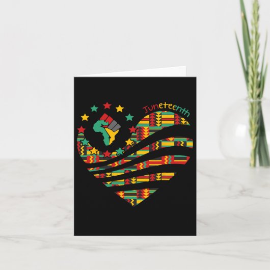 Juneteenth Heart Black History Afro American Afric Kaart (Voorkant)