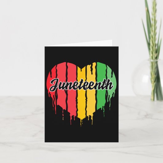 Juneteenth Heart Black History Afro American Afric Kaart (Voorkant)