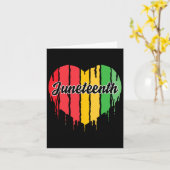 Juneteenth Heart Black History Afro American Afric Kaart (Gele Bloem)