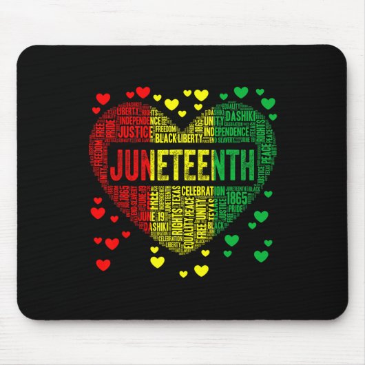 Juneteenth Heart Black History Afro American Afric Muismat (Voorkant)