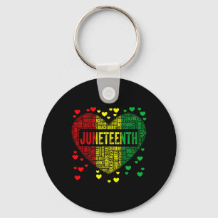 Juneteenth Heart Black History Afro American Afric Sleutelhanger