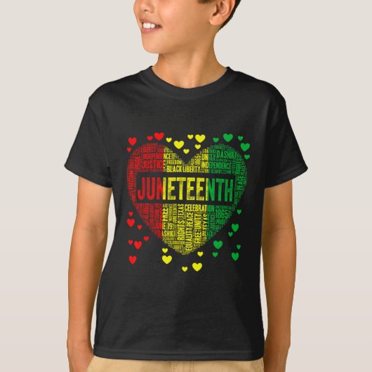 Juneteenth Heart Black History Afro American Afric T-shirt (Voorkant)