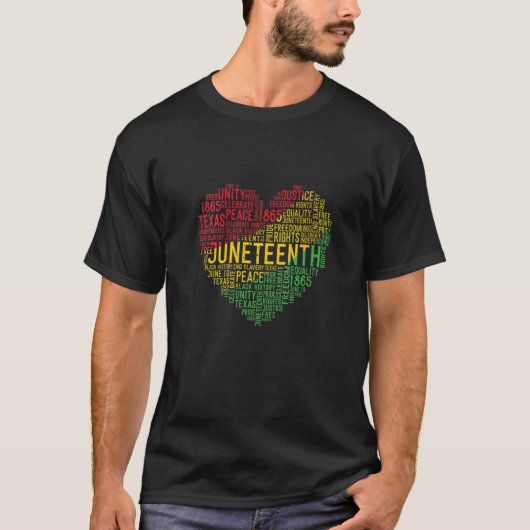Juneteenth Heart Black History Afro American Afric T-shirt (Voorkant)