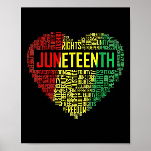 Juneteenth Heart Black Pride Freedom Day 1865 juni Poster (Voorkant)