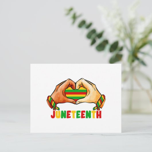 Juneteenth Heart Briefkaart (Staand voorkant)