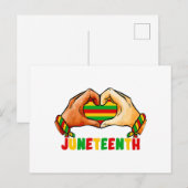 Juneteenth Heart Feestdagenkaart (Voorkant / Achterkant)