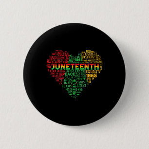 Juneteenth Heart Freedom Afro-Amerikaanse tienerme Ronde Button 5,7 Cm