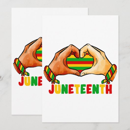 Juneteenth Heart Kaart (Voorkant / Achterkant)
