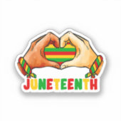 Juneteenth Heart Sticker (Voorkant)