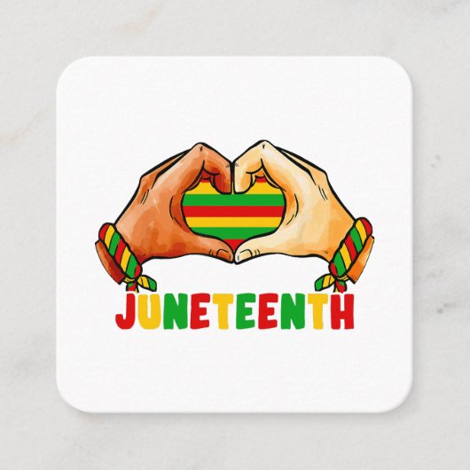 Juneteenth Heart Vierkante Visitekaartje (Voorkant)