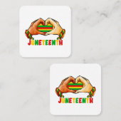 Juneteenth Heart Vierkante Visitekaartje (Voorkant / Achterkant)