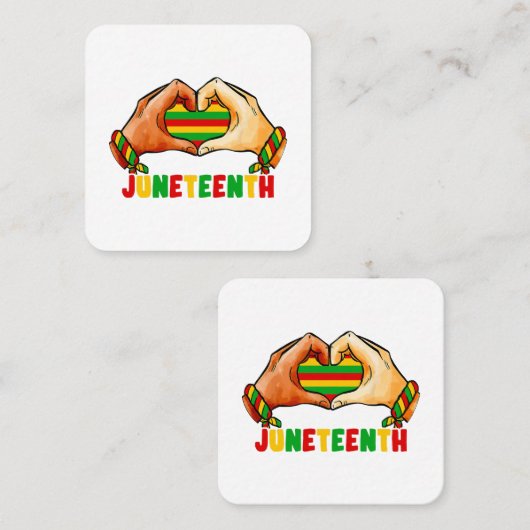 Juneteenth Heart Vierkante Visitekaartje (Voorkant / Achterkant)