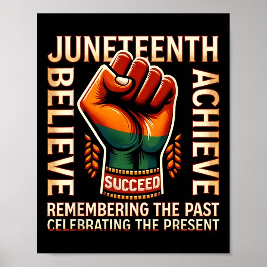 Juneteenth Herinnering aan de voorbije Pride Black Poster (Voorkant)
