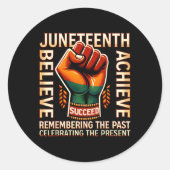 Juneteenth Herinnering aan de voorbije Pride Black Ronde Sticker (Voorkant)