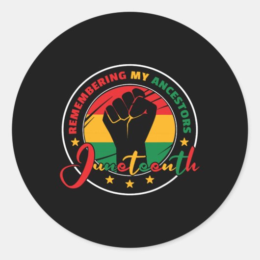 Juneteenth Herinnering aan mijn voorouders - Junet Ronde Sticker (Voorkant)
