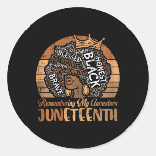Juneteenth Herinnering Voorouders Zwarte Vrouwen Ronde Sticker