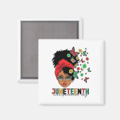 Juneteenth History Freedom Butterfly Melanie Black Magneet (Voorkant / Achterkant)