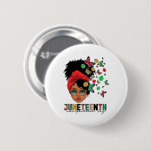 Juneteenth History Freedom Butterfly Melanie Black Ronde Button 5,7 Cm (Voorkant /achterkant)