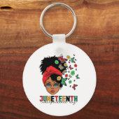 Juneteenth History Freedom Butterfly Melanie Black Sleutelhanger (Voorkant)