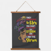 Juneteenth I are the Storm Melanin Black Girl Hangend Wandkleed (Voorkant)