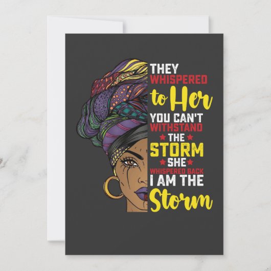 Juneteenth I are the Storm Melanin Black Girl Kaart (Voorkant)