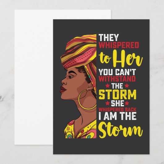 Juneteenth I are the Storm Melanin Black Girl Kaart (Voorkant / Achterkant)