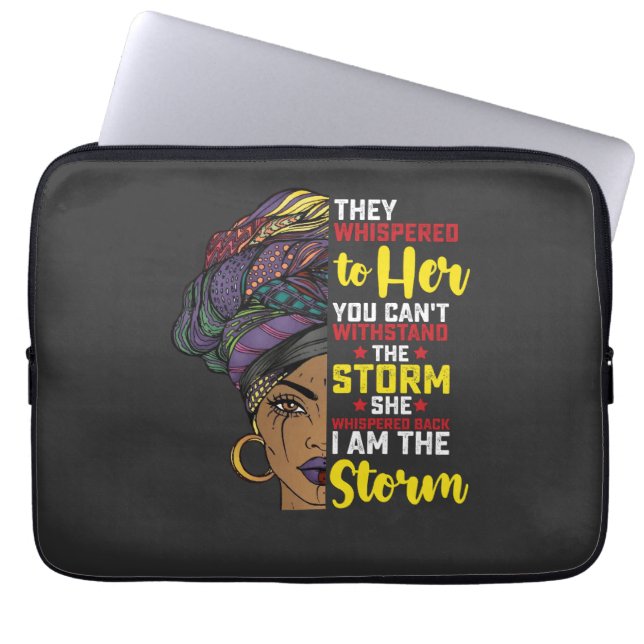 Juneteenth I are the Storm Melanin Black Girl Laptop Sleeve (Voorkant)