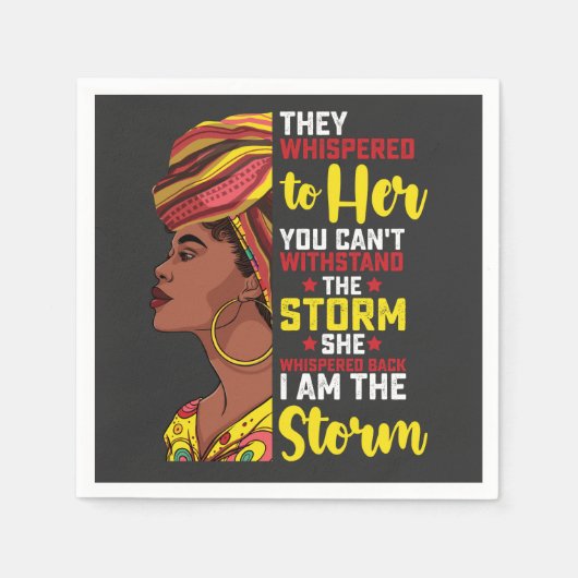 Juneteenth I are the Storm Melanin Black Girl Servet (Voorkant)