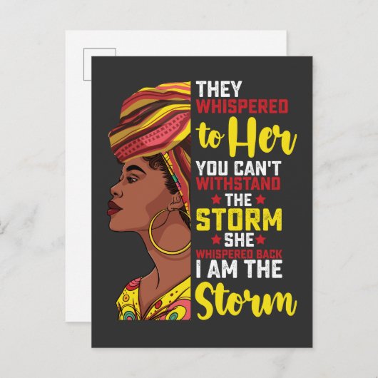 Juneteenth I are the Storm Melanin Black Girl Uitnodiging Briefkaart (Voorkant / Achterkant)