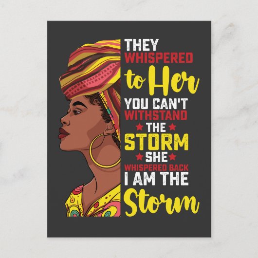 Juneteenth I are the Storm Melanin Black Girl Uitnodiging Briefkaart (Voorkant)