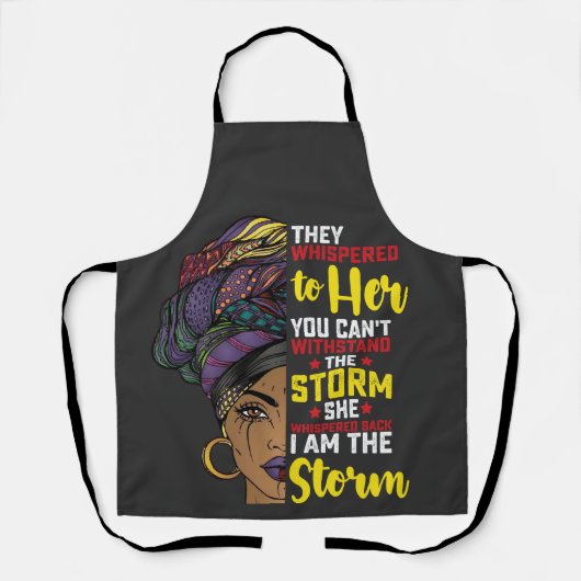 Juneteenth Ik Ben De Storm Melanin Zwart Meisje Schort (Voorkant)