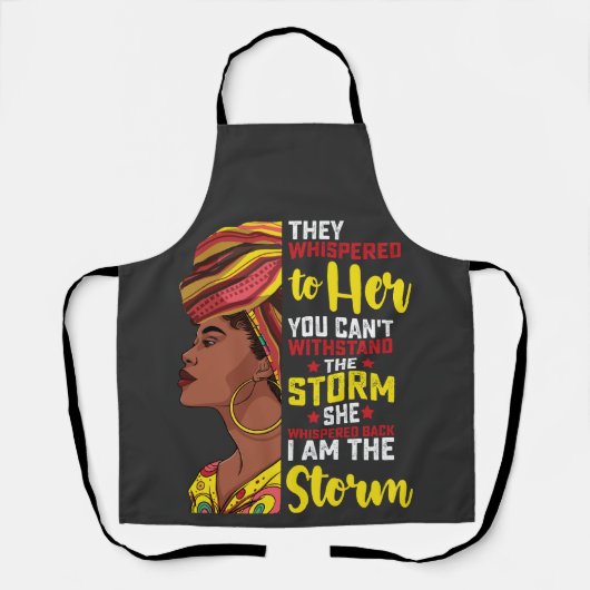 Juneteenth Ik Ben De Storm Melanin Zwart Meisje Schort (Voorkant)