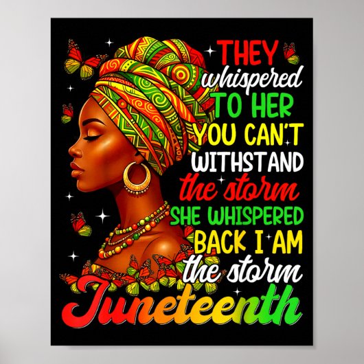 Juneteenth ik ben de zwarte trots afro vrouwen mei poster (Voorkant)