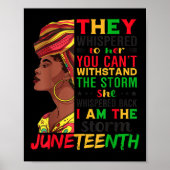 Juneteenth Ik ben het Storm Black Freedom Afro vro Poster (Voorkant)