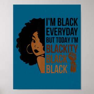 Juneteenth ik zwart zwart vrouw afro afrikaans a  poster