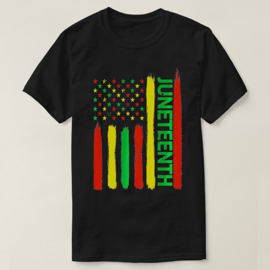 Juneteenth in Flag for Black History Day Black T-shirt (Design voorkant)