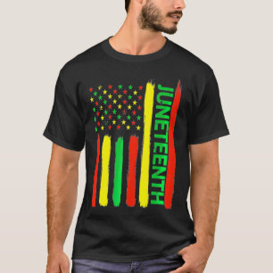 Juneteenth in Flag for Black History Day Black T-shirt