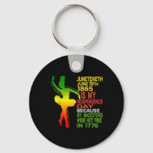 Juneteenth Independence Danser Zwart Meisje Baller Sleutelhanger (Voorkant)