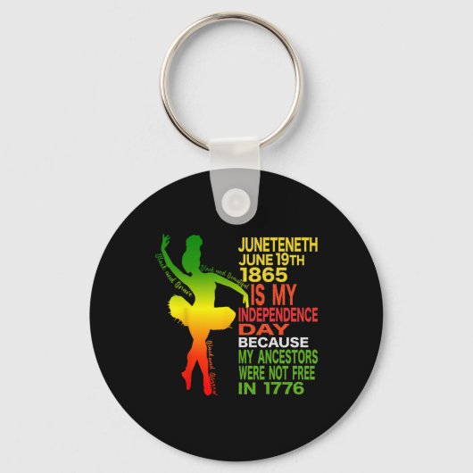 Juneteenth Independence Danser Zwart Meisje Baller Sleutelhanger (Voorkant)
