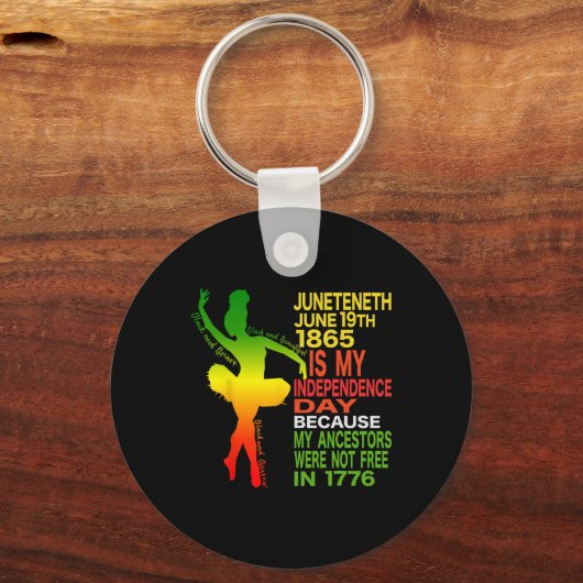 Juneteenth Independence Danser Zwart Meisje Baller Sleutelhanger (Voorkant)