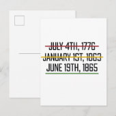 Juneteenth Independence Day Black History Aankondigingskaart (Voorkant / Achterkant)