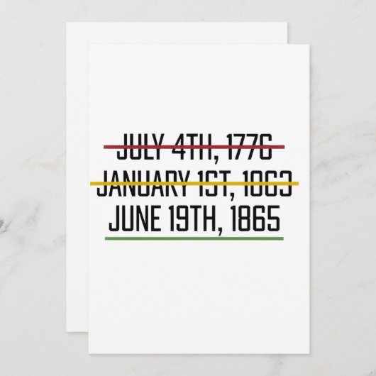 Juneteenth Independence Day Black History Feestdagenkaart (Voorkant / Achterkant)