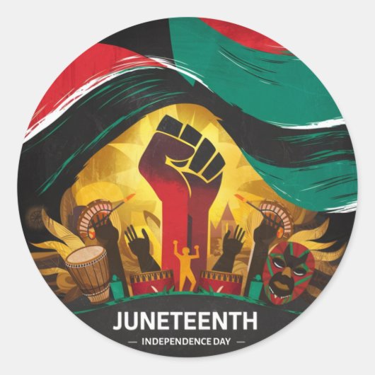 Juneteenth Independence Day Ronde Sticker (Voorkant)