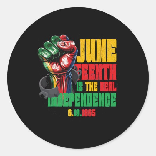 Juneteenth is de echte Onafhankelijkheidsdag 1865  Ronde Sticker (Voorkant)