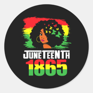 Juneteenth is mijn onafhankelijkheid 1865 dag zwar ronde sticker