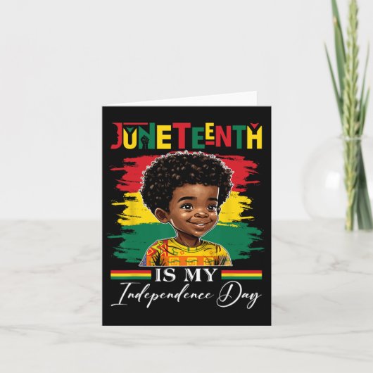 Juneteenth is mijn Onafhankelijkheidsdag 1865 Afro Kaart (Voorkant)
